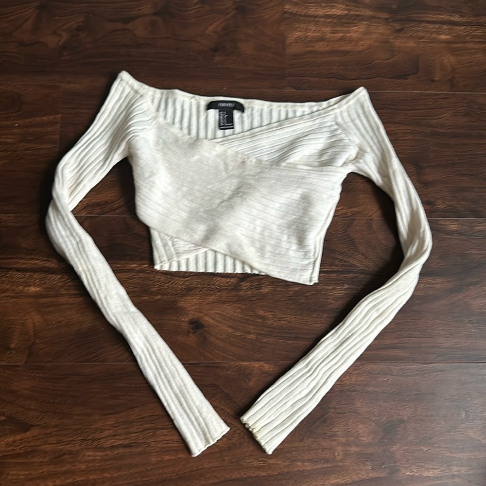 Off the shoulder knit crop top